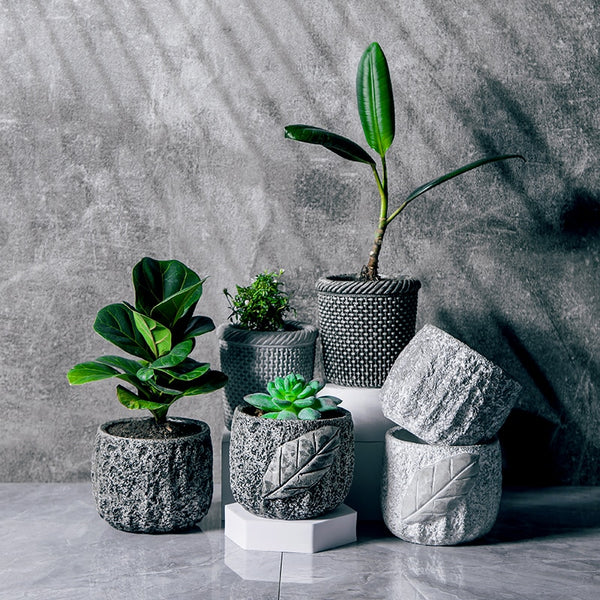 Simulation Rock Flower Pot Cement