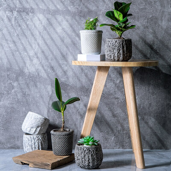 Simulation Rock Flower Pot Cement