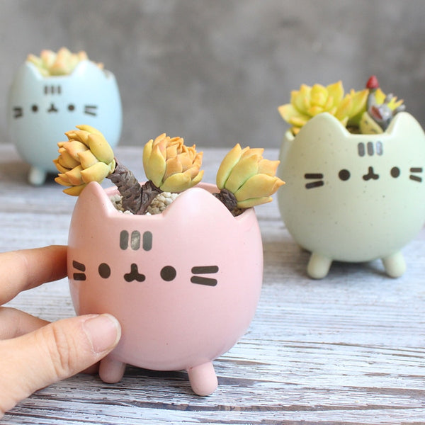 Ceramic Flower Pot Cute Cat Succulent